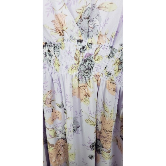 Meetrendi Dress XL Maxi Long Purple Floral Romantic Whimsy Ethereal Fairycore - Picture 4 of 8